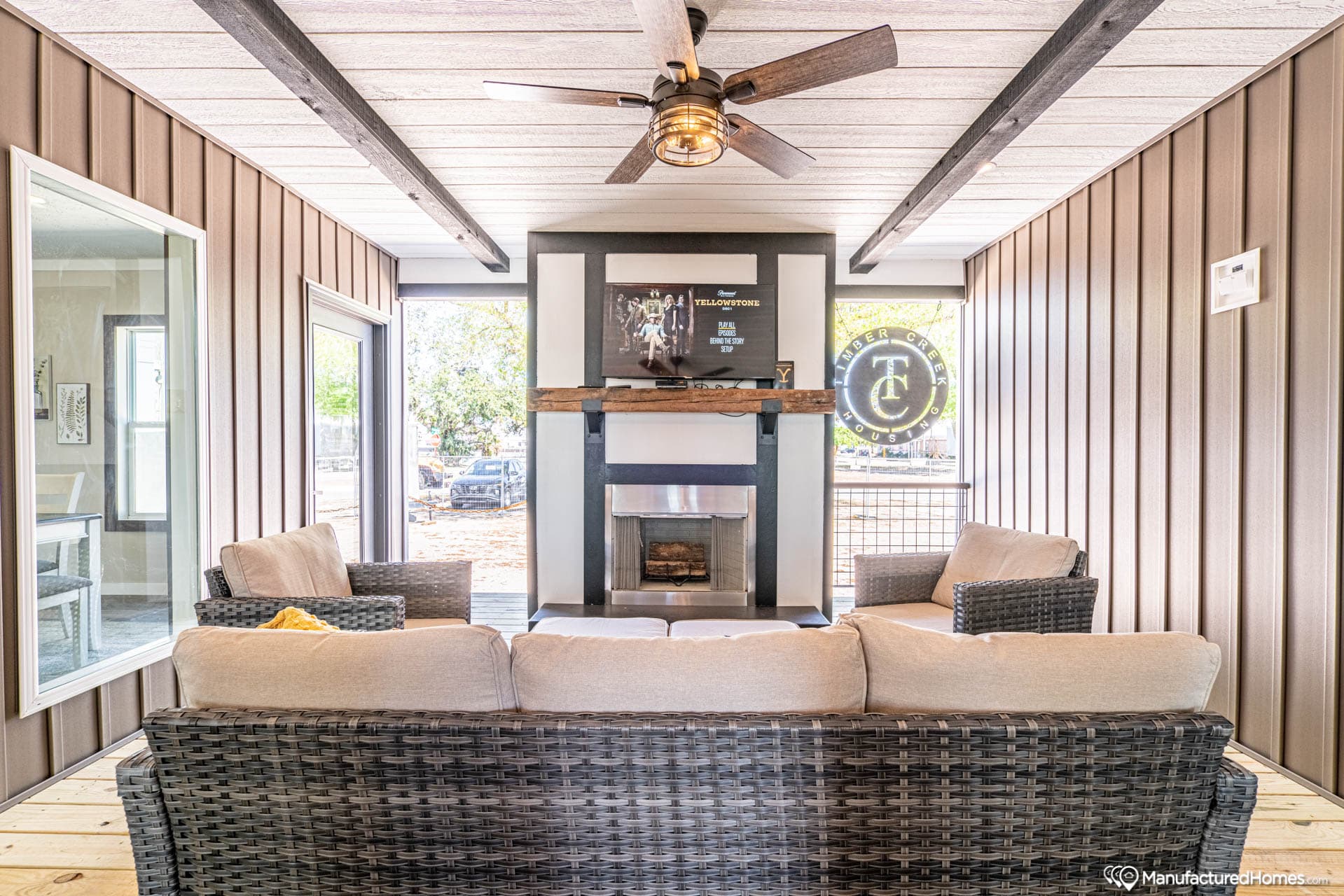 The white oak  exterior home features