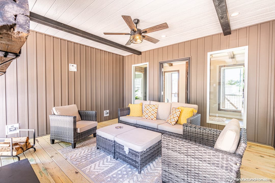 The white oak  exterior home features