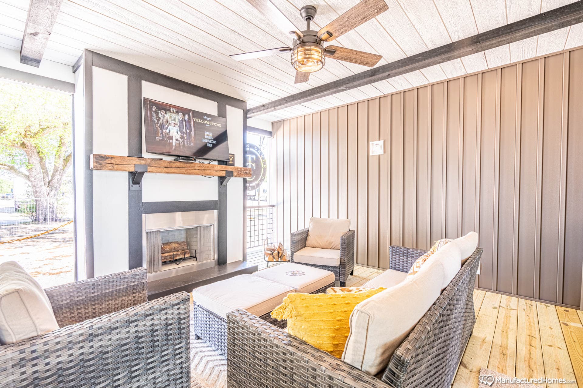 The white oak  exterior home features
