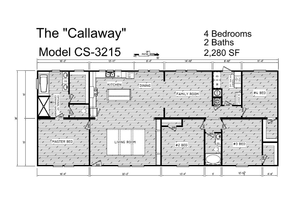 The callaway floor plan home features